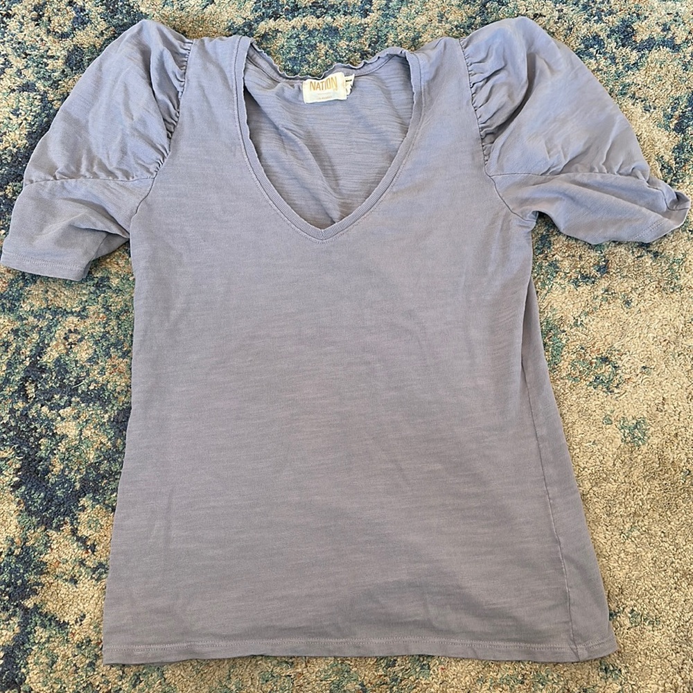 NATION LTD Puff Sleeve Top Size Small